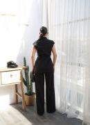Keten Kuşakli Yelek Ve Pantolon İki̇li̇ Takim resmi